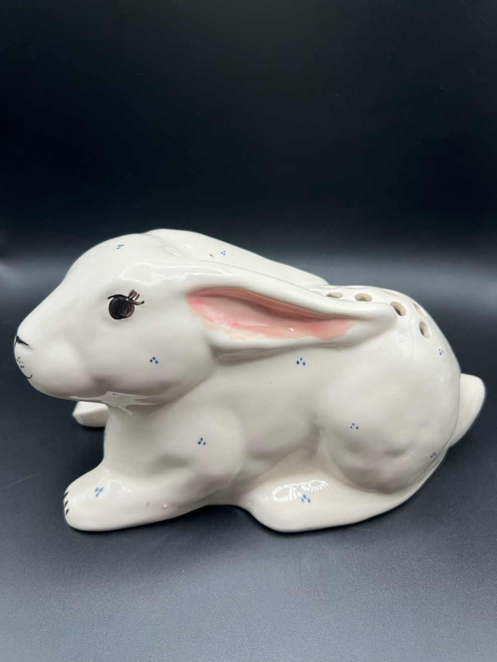 Vintage 1980’s Pottery Bunny, Levine Inc, PotPourri Holder Rabbit Decor Cottage